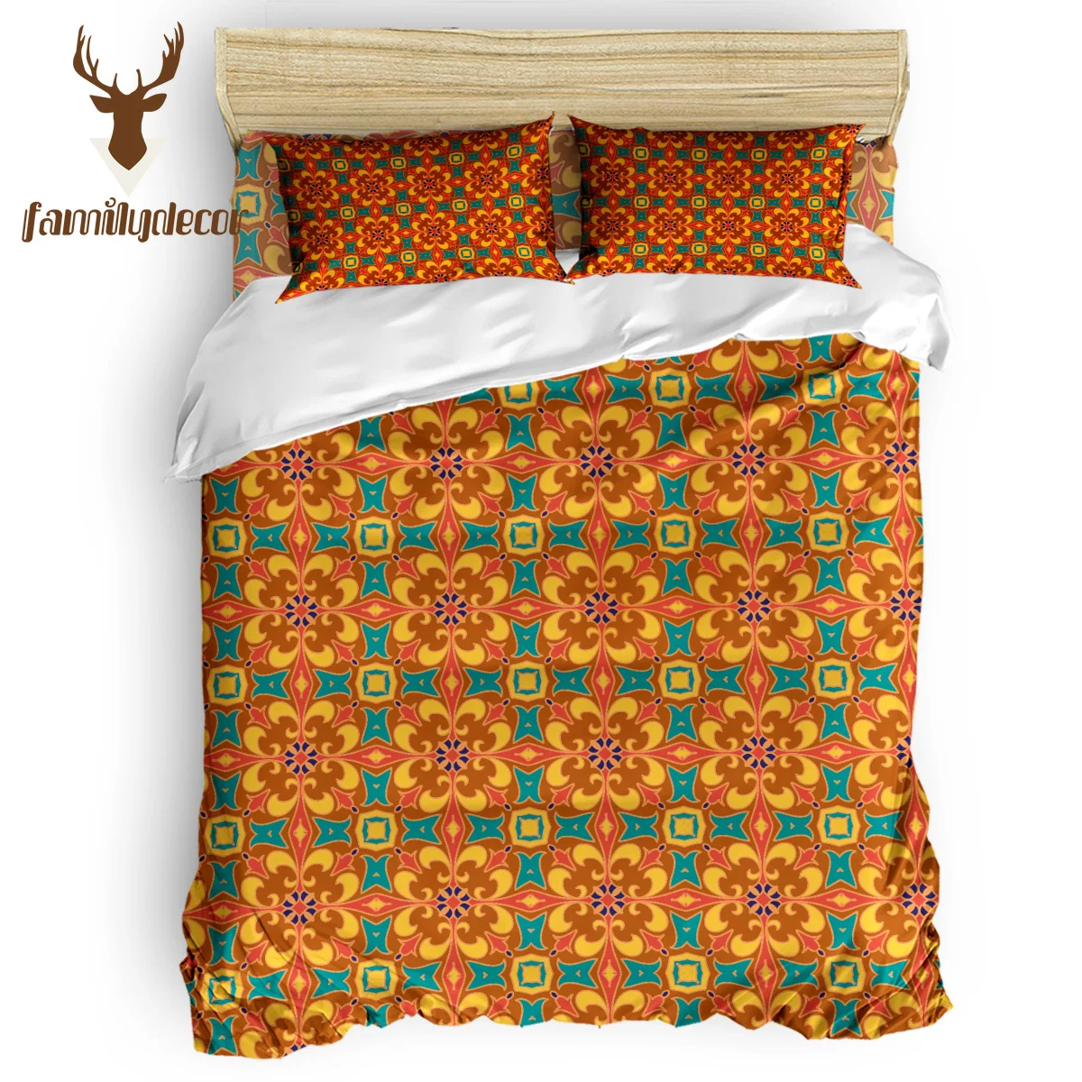 

FamilyDecor Land pattern Bedding Set Luxury Comforter Bedding Sets 3D King Size Red Blue Cotton DHL Free Shipping