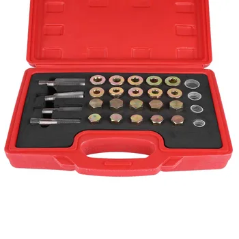 

64Pcs/Set Oil Pan Thread Repair Kit Sump Gearbox Drain Plug Tool Set M13 M15 M17 M20 Auto Repair Tool Sump Gearbox Thread Repair