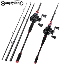Sougayilang, 1,8 м, 2,1 м, удочка и катушка для приманки, углеродная приманка, удочка и Рыболовная катушка, пресноводные комплекты для морской воды