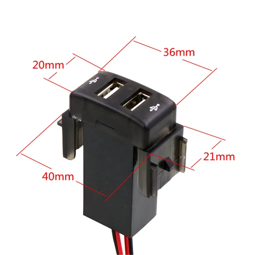 2.1A 1.2A 2xusb Интерфейс со штыревой частью соединения Зарядное устройство Применение для HONDA, NISSAN, TOYOTA, Hilux Vigo, FORD, MAZDA, Mitsubishi, peugeot 307, Elantra - Название цвета: NISSAN