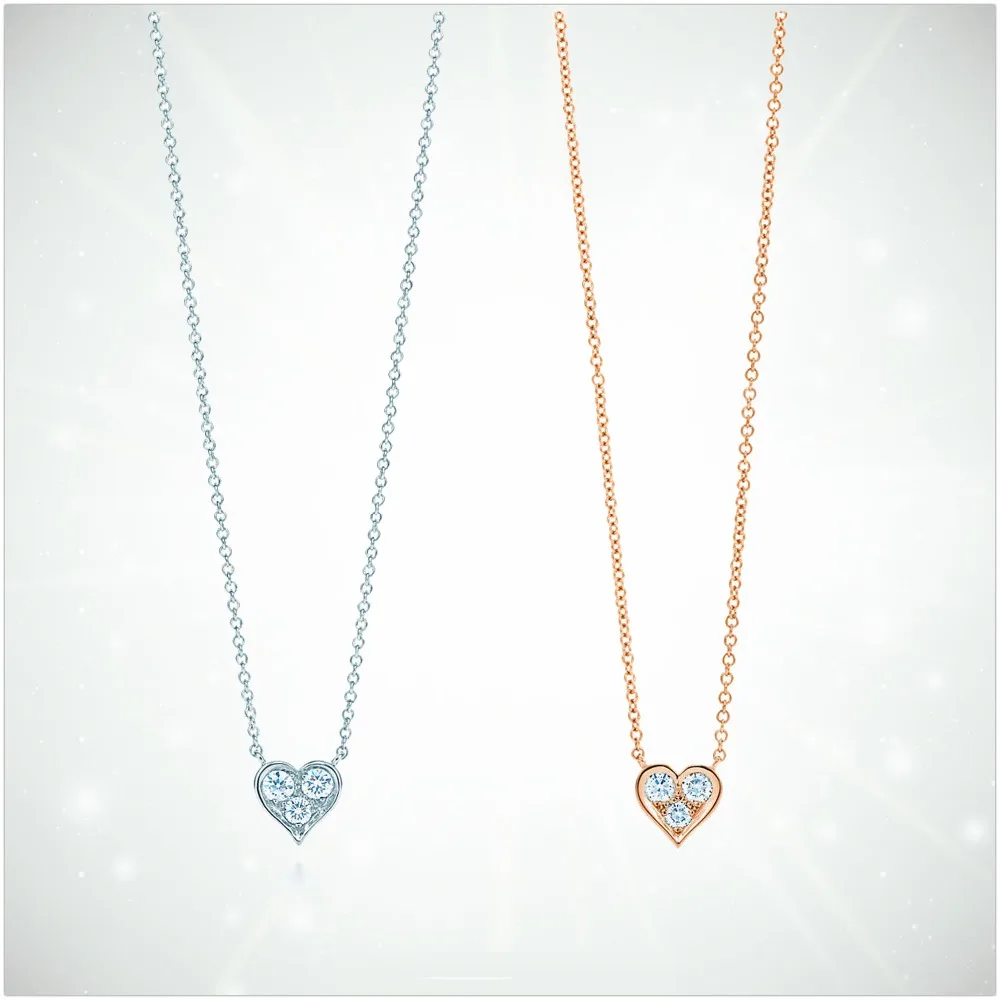 

1:1 TIFF925 Sterling Silver Women's Necklace Pendant Jewelry Classic Zircon Fashion European and American Style Holiday Gift