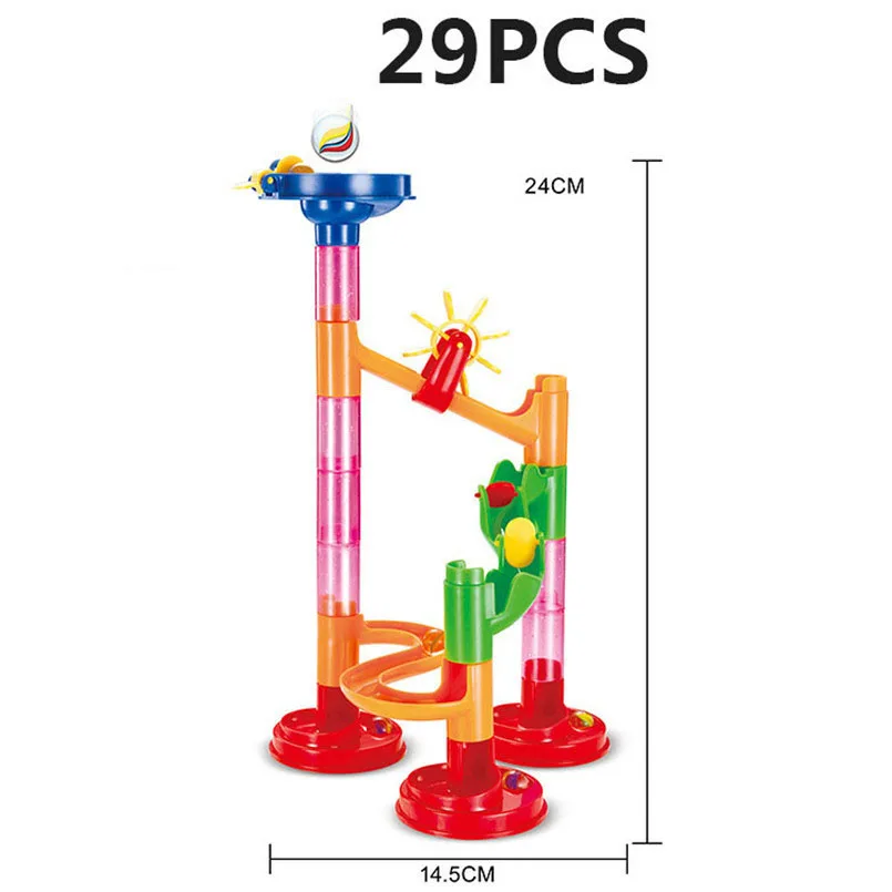 105 шт DIY лабиринт шарики трек строительные блоки игрушки для детей строительство мраморный гоночный бег трубопровод блок образовательная игрушка-игра - Цвет: 29 pcs