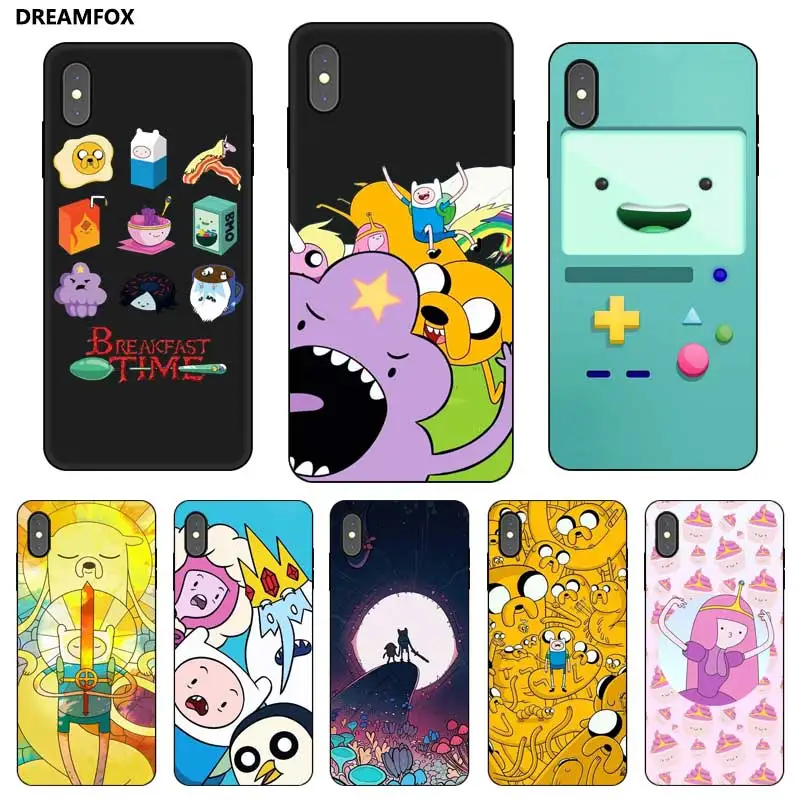 P001 Adventure Time Черный силиконовый чехол для Apple iPhone 11 Pro XR XS Max X 8 7 6 6S Plus 5 5S SE |