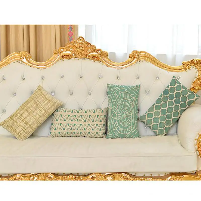 30*50CM Geometric Dotted Linen Chair Cushion Without Insert Sofa Seat