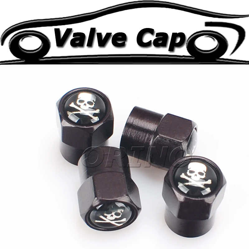 4PCS Skull Vehicle Car Wheel Tire Valves Caps Cover For BMW Ford FIAT