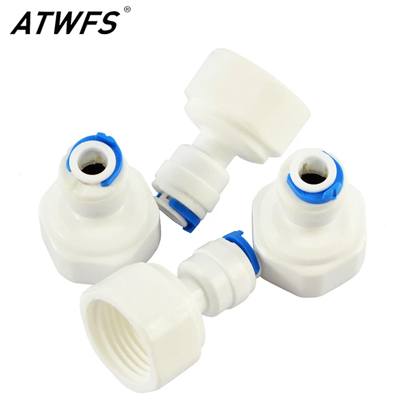 

ATWFS 2pcs Water Filters Fitting 1/2 BSP x 1/4 Inch Push Fit Adapter Connector