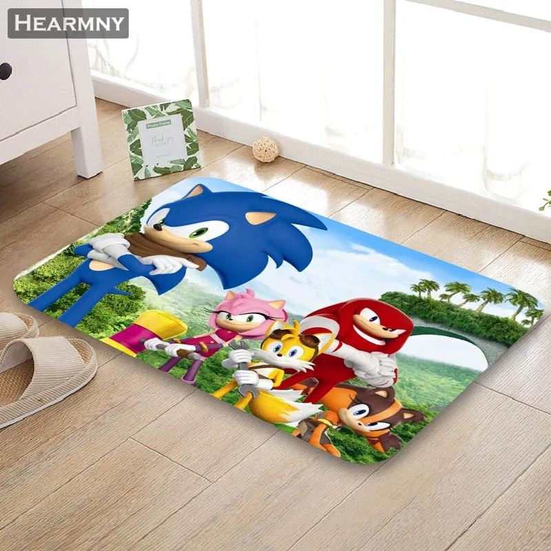 

HEARMNY New Arrival Doormat Sonic The Hedgehog Home Mat Machine Made Anti Slip Carpet Living Room/Hallway Bath Mat For Kids Gift