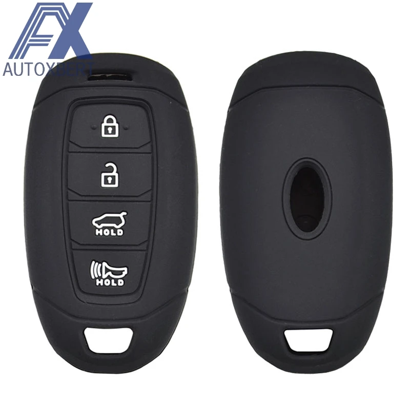 

AX Silicone Remote Key Case Fob Shell Cover For Hyundai Elantra GT I30 IG Azera 2018 Skin Holder 4 Button