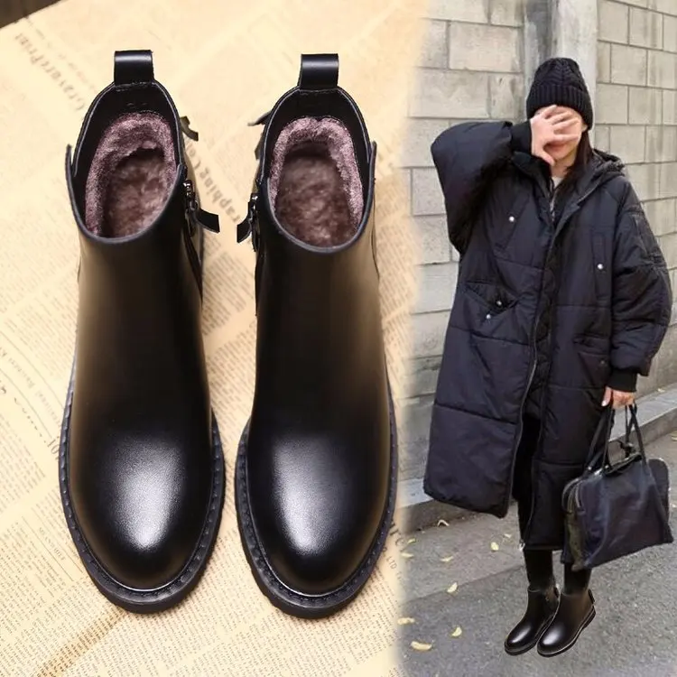 

New Fashion Women Ankle Boots Warm Winter Vintage Fringe Shoes Woman Outdoor Rain Boot Ladies Flat Footwear