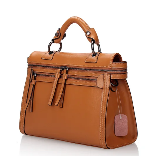 

2017 fashion female genuine leather bags cowhide vintage motorcycle bag one shoulder bag famous designers brand women's handbag