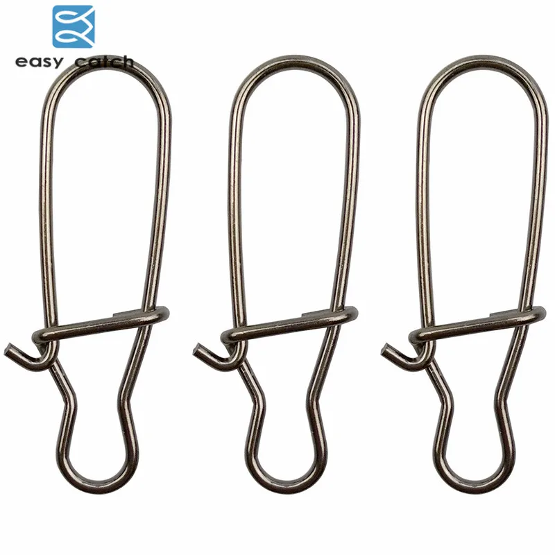 

Easy Catch 15pcs Fishing Safety Snaps Pin Stainless Steel Fishing Hook Line Connector Fishing Snap Clips