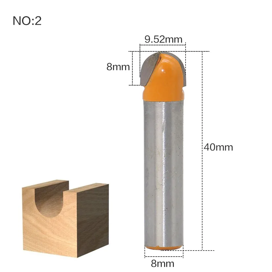 12" Diameter Core Box Router Bit- 8" Shank - Длина режущей кромки: NO2