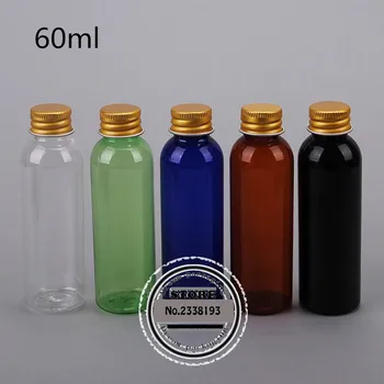 

50pcs/lot Wholesale and retail 60ml screw aluminum bottle cap 60cc empty plastic cosmetic bottles liquid stopper