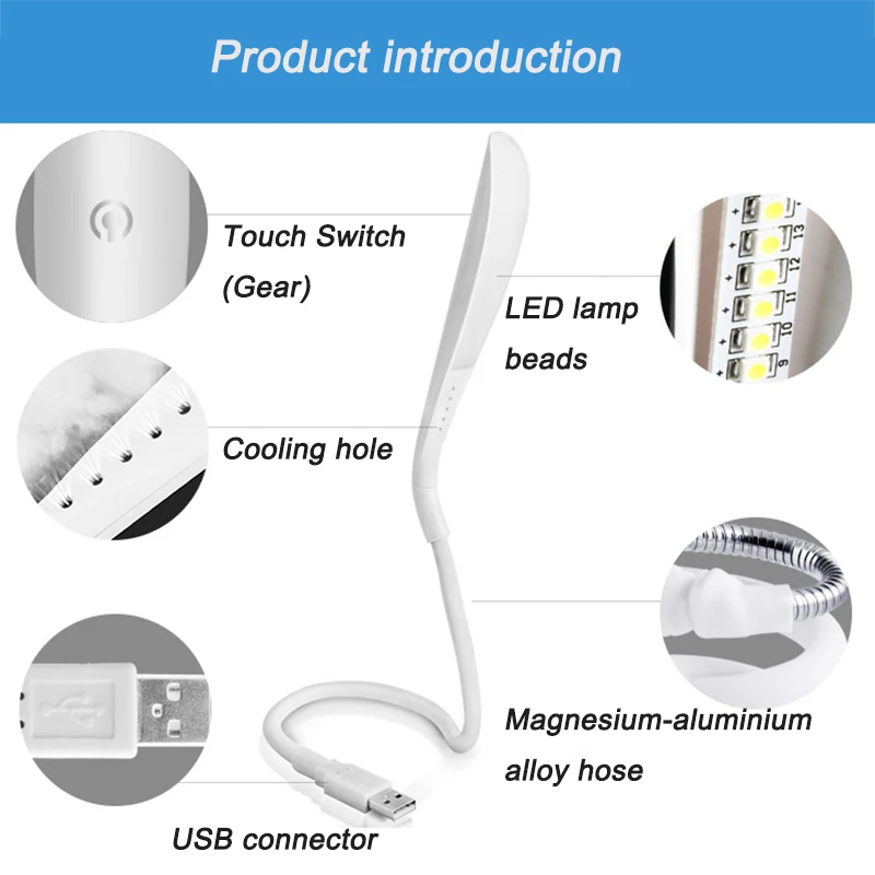 Гибкий светодиодный сенсорный USB светильник ультра яркий 14 светодиодный S портативный мини USB светодиодный светильник для ноутбука компьютера USB гаджеты