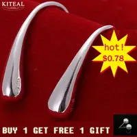 Оптовая Продажа 925, ювелирные изделия, серебряный цвет, модные серьги-капли, ювелирные изделия для женщин, серьги для свадьбы, вечеринки, спорта - изображение