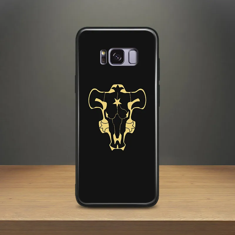 

Black bull Logo Black Clover Anime Coque TPU Soft Silicone Phone Case Shell Cover For Samsung S7 Edge S8 S9 Plus Note 8 9