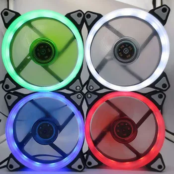 

120mm 15 LED Ultra Silent Computer PC Case Cooling Fan 12V With Rubber Quiet Molex Connector 3 / 4Pin fans Cooler Cpu radiator