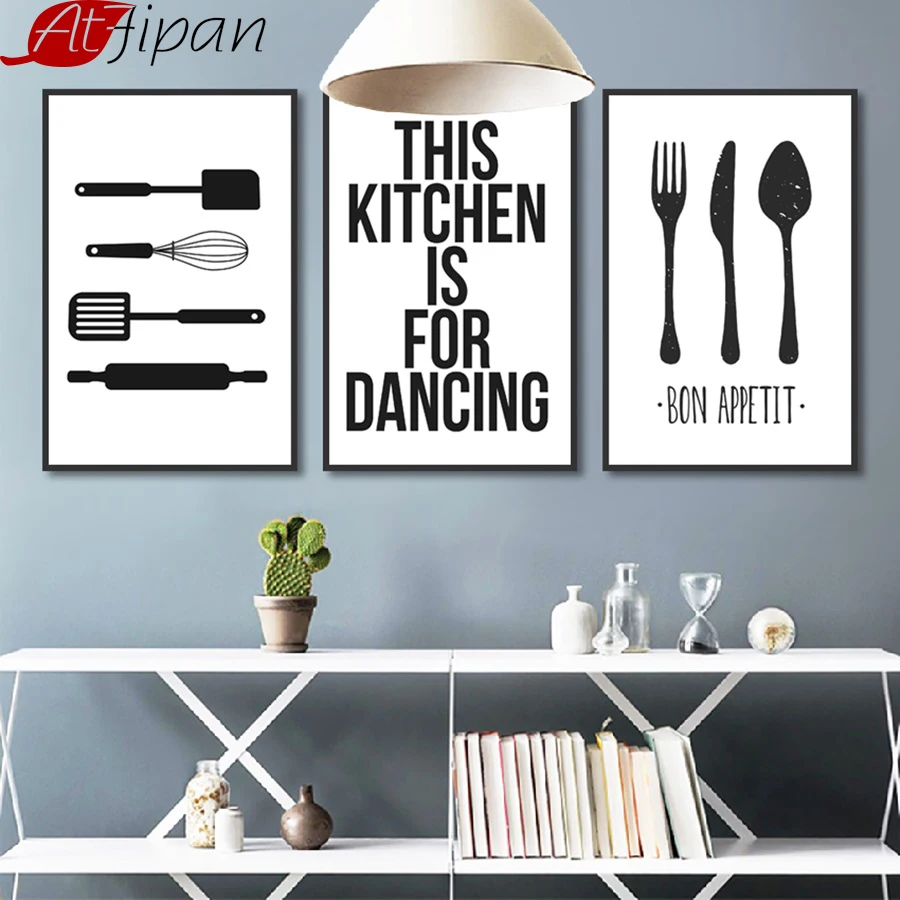 

Nordic Minimalist Style Kitchen Dining Room Decoration Canvas Art Painting No Frame Modular Wall Pictures Posters and Prints