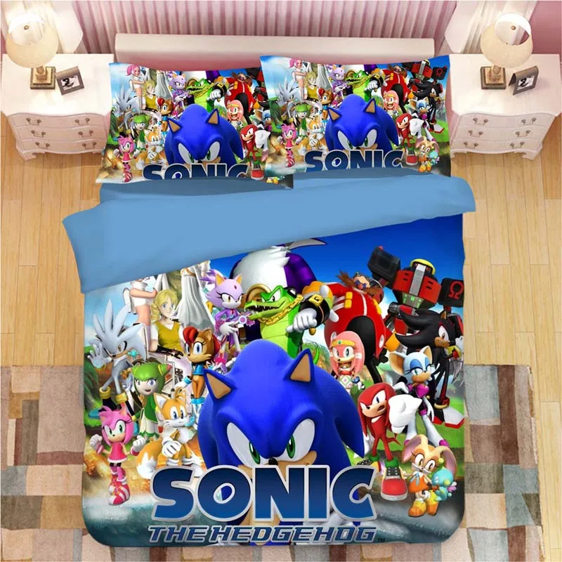 Sonic The Hedgehog Bedding Set Super Mario Bros Duvet Covers Pillowcases Twin Full Queen King Comforter Bedding Sets Bed Linen - Цвет: 19