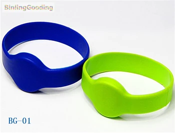 

BG-01 100PCS/LOT 125khz T5577/T5567/T5557 Rewritable RFID Wristband Bracelet Copy Clone ID Card For Swimming Pool Sauna Room GYM