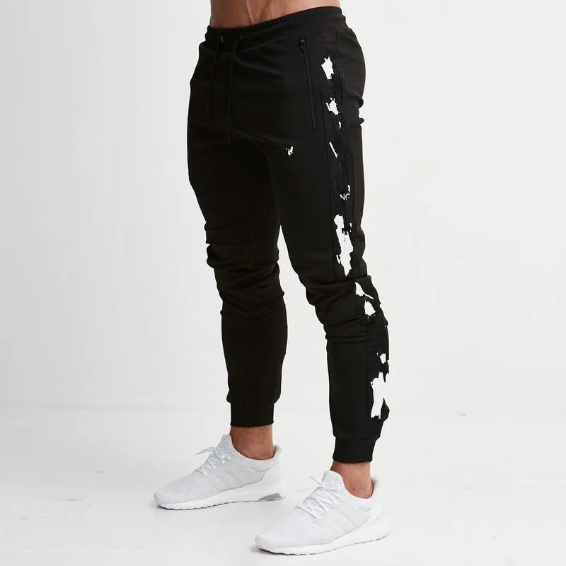 Online Nueva moda Fitness ejercicio pantalones largos hombres Casual Pantalones de deporte holgados Jogger pantalones de moda pantalón de Chandal ajustado Streetwear Pantalones