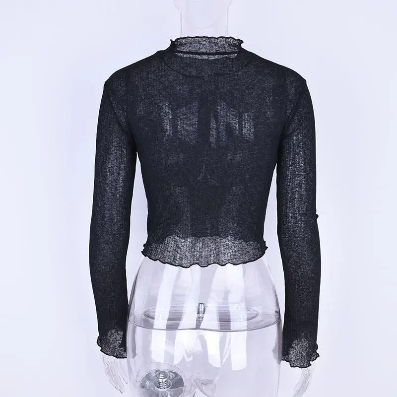 Футболка женская с длинным рукавом и оборками|women t-shirt|top looseclothes fashion |