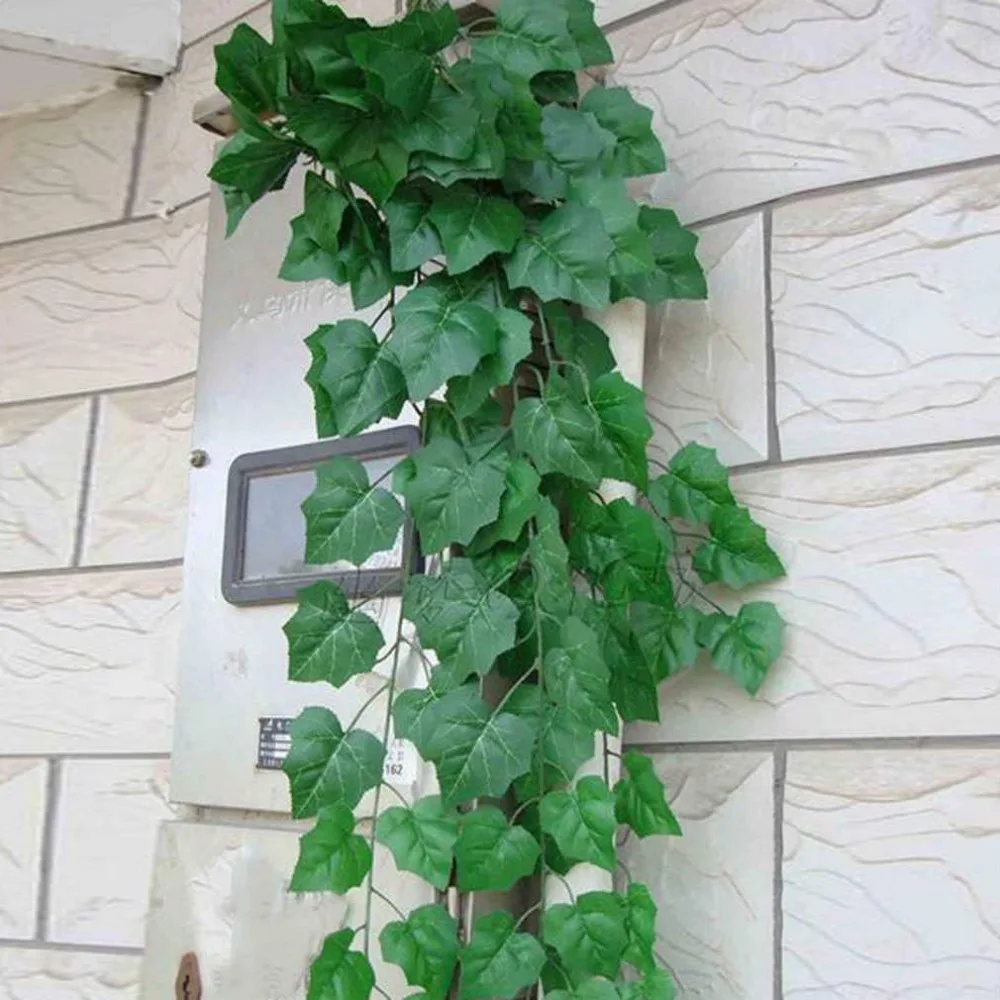 

NEW 2M Long Artificial Plants Green Ivy Leaves Artificial Grape Vine Fake Foliage Leaves Home Wedding Decoration