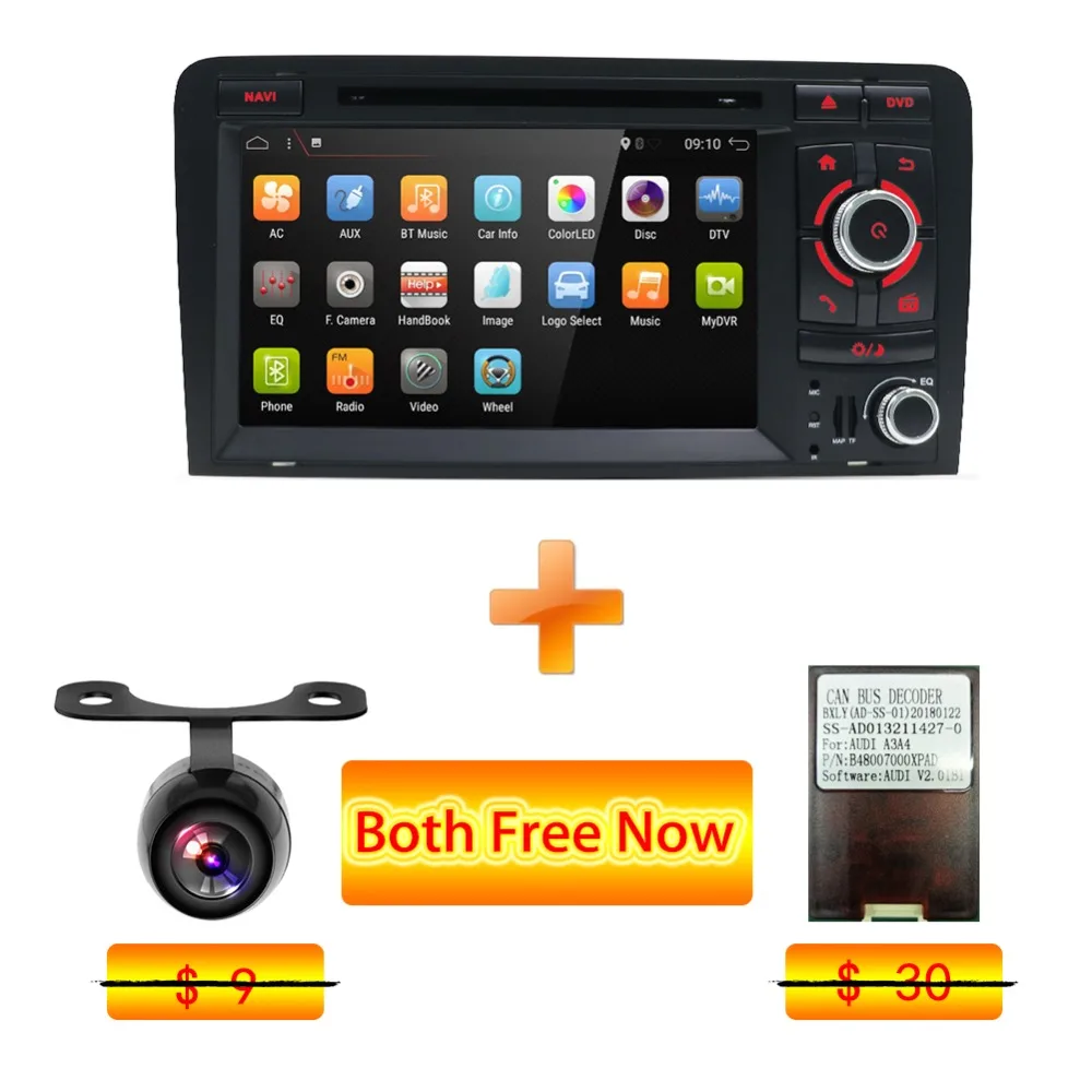 Perfect Bosion 7 inch HD 2 Din Car Radio Stereo Android 9.0 Octa Core DVD Player Multimedia Navigation GPS For Audi A3 8P 2003-2011 1