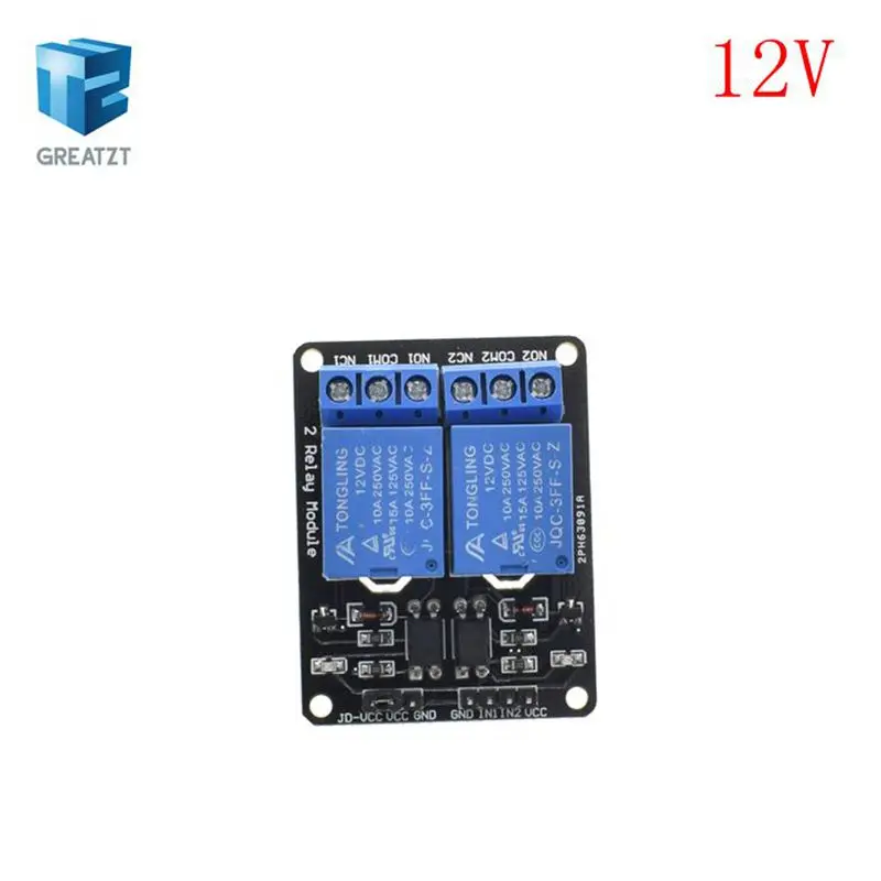 10 шт. 2 канальный 5V 12V релейный модуль реле для расширения платы Низкий уровень