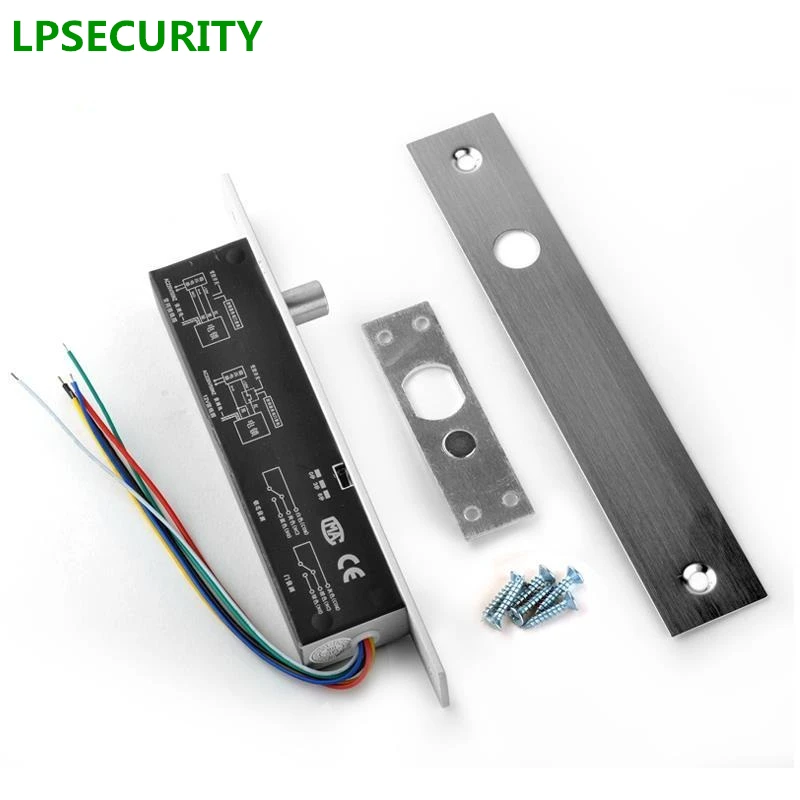 LPSECURITY 12V 5 проводов безопасный Электрический засов, Dropbolt замок для ворот система контроля допуска к двери 800 кг холдинг