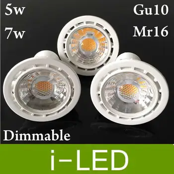 

New 5W 7W cob Led spotlight gu10 mr16 dimmable led light lamp bulb AC90-260V+12v Nature White 60Angle 3 Years Warranty CE UL