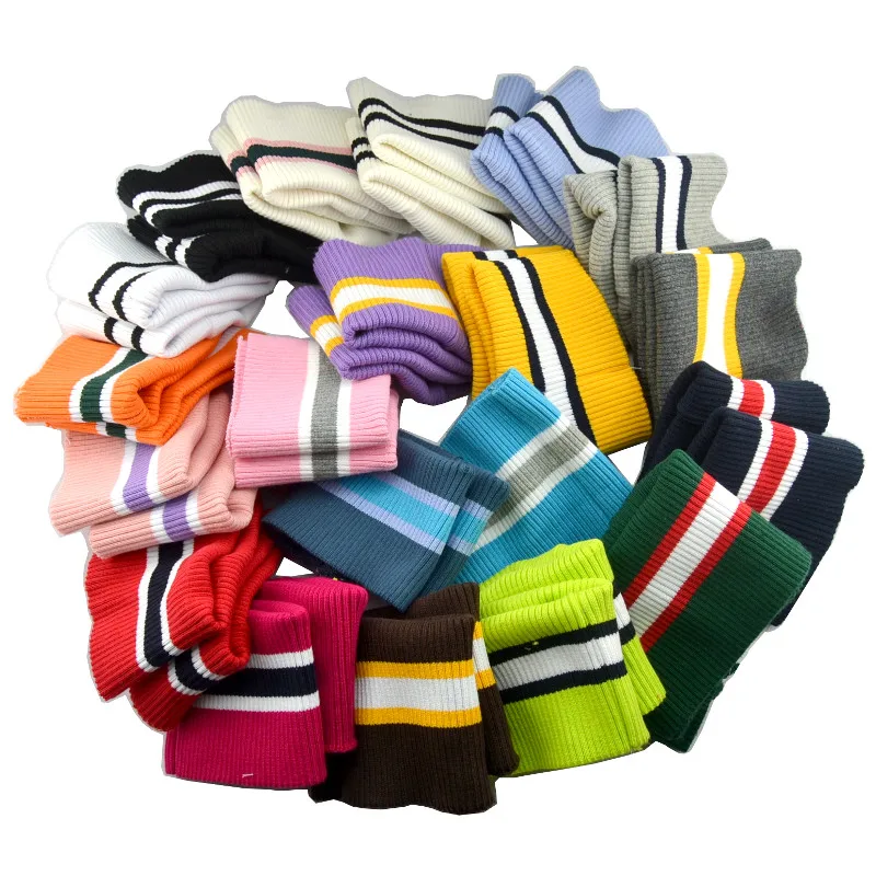 2 Pair Pure Cotton Striped Knit Rib Cuff ,Trim Clothing,Jacket,Coat