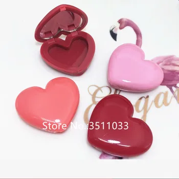 

30pcs Heart Shape Rouge Lipstick Container Eye Shadow Case with Aluminum Pallet Empty Plate Small Cosmetic Compact With Mirror