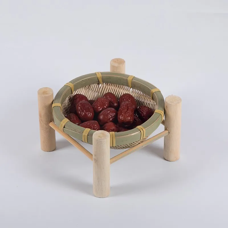 Ручной работы из плетеного бамбука корзина для фруктов из плетеной соломы Еда хлеб органайзер для хранения на кухне декоративная подарочная тарелка маленькая тарелка круглая пластина