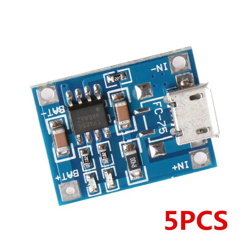

5Pcs TP4056 Mini Micro USB 1A Lithium Battery Charging Charger Module Board