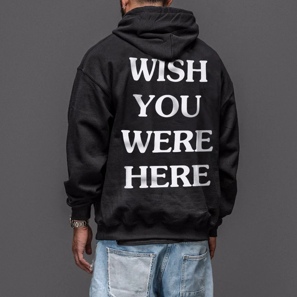 Трэвиса Скотта ASTROWORLD толстовки человек вышивка письмо печати Swag WISH YOU're HERE Толстовка Плюс Размер США S-XXL