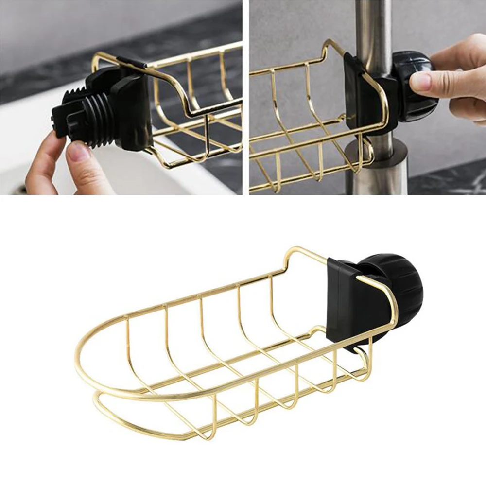 

Stainless Steel Sink Tap Hanging Storage Holder Faucet Storage Rack Bathroom Kitchen Faucet Clip Sponge Dishcloth Clip Shelf 0