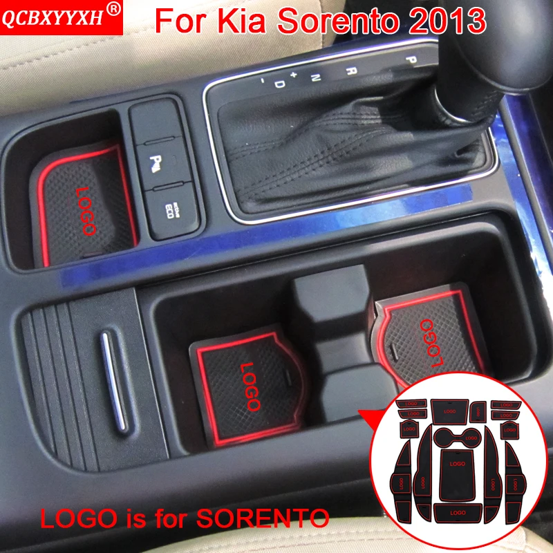 

QCBXYYXH Car-styling 15pcs Car Slot Pad Interior Door Groove Mats Latex Anti-Slip Cushion Auto Accessories For Kia Sorento 2013