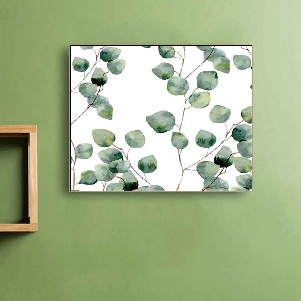 

Green Leaves Nordic Canvas Oil Painting Poster and Prints Living Room House Wall Decor Art Painting Home Decoration Picture
