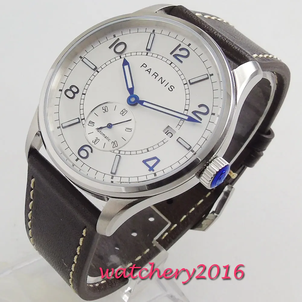 

42mm Parnis Automatic Watch Luminous White Dial Mechanical Watch Classic Men Diver Watch Top Brand Luxury Men relogio masculino