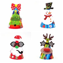 Рождественская креативная бумажная шляпа, очки для старика, олени, черная шляпа, снеговик, бант, дерево, шляпа для взрослых, подарок для детей