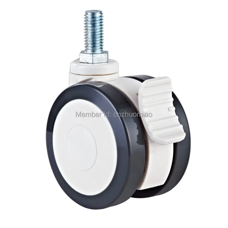 3 inch Hospital bed or portable diagnostic dual tread wheels thread stem brake medical castorin