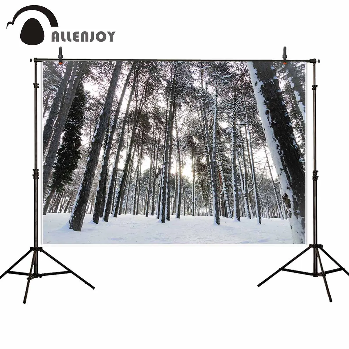 Allenjoy photography backdrops snow scene frozen trees winter forest model portrait photo photoboard for professional studio