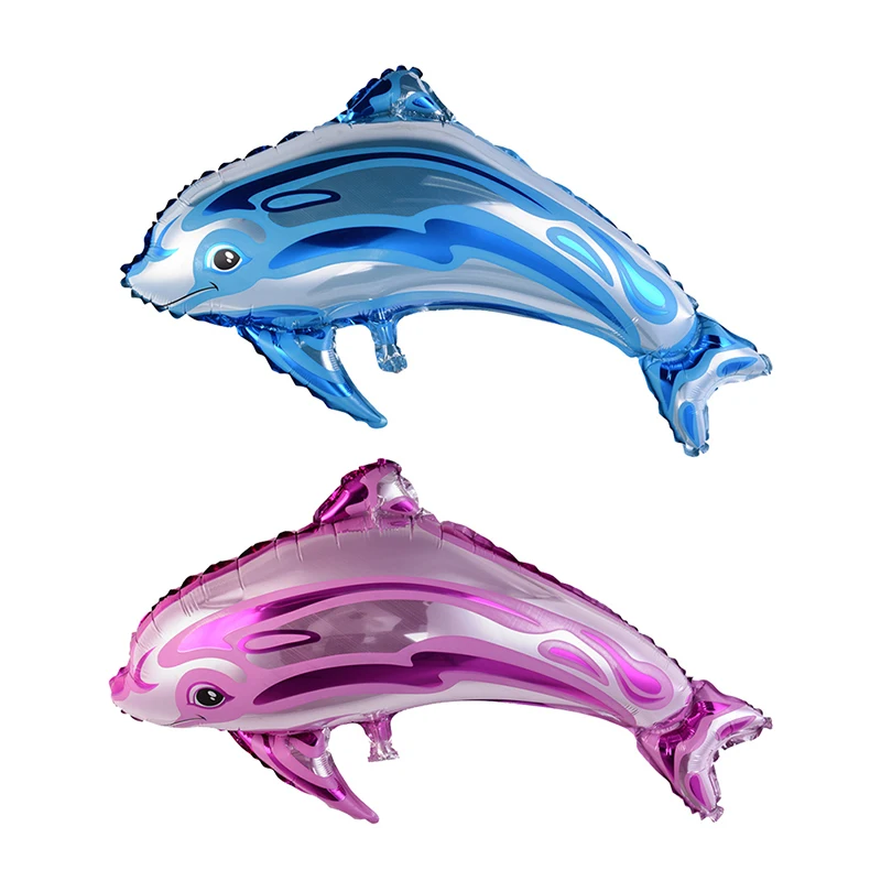 24 Inch Large Cartoon Blue Pink Dolphins Foil Balloon ...