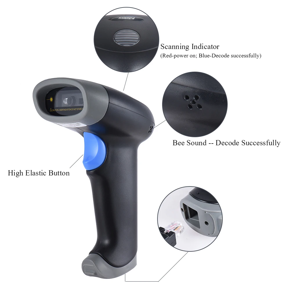 Считыватель штрих кодов Aibecy 2D QR 1D USB устройство чтения PDF417 с крассветильник кой