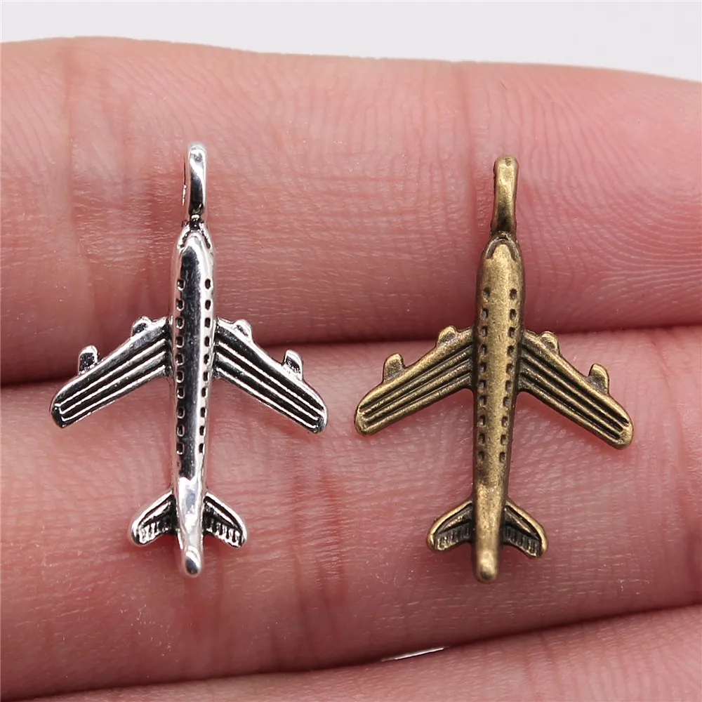 Buy WYSIWYG 20pcs 23x15mm Pendant Aircraft Airplane Airbus Charm Pendants For
