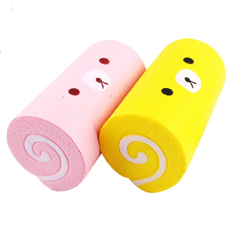 

Pretend Play 15CM Cute Jumbo Kitchen Toy Bear Cake Roll Squishy Slow Rising Bread Sweet Kid Toy Squeeze Toy Phone Strap kids