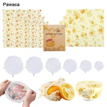 6 шт. многоразовый силикон обертывание уплотнение сохранение продуктов в свежем состоянии крышка обертывания+ 6 Мягкая силиконовая крышка 12 шт. пчелиный воск ткань кухонные инструменты