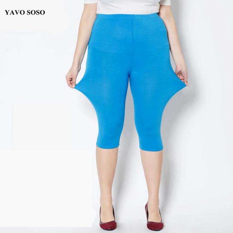 YAVO SOSO  Women Leggings Summer Style Modal Fertilizer Plus size 7XL Big Size Candy Color 11Colors  Women's Pants