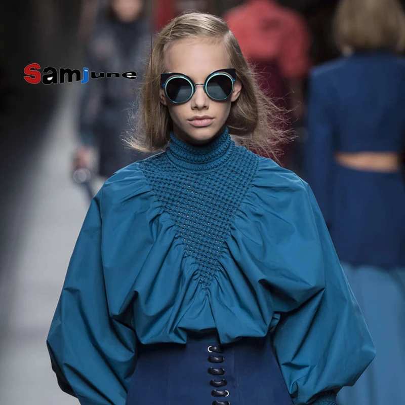 

Samjune Women Cat Eye Sunglasses Brand Designer Sunglasses Classic Shades Round Frame Oculos De Sol UV400